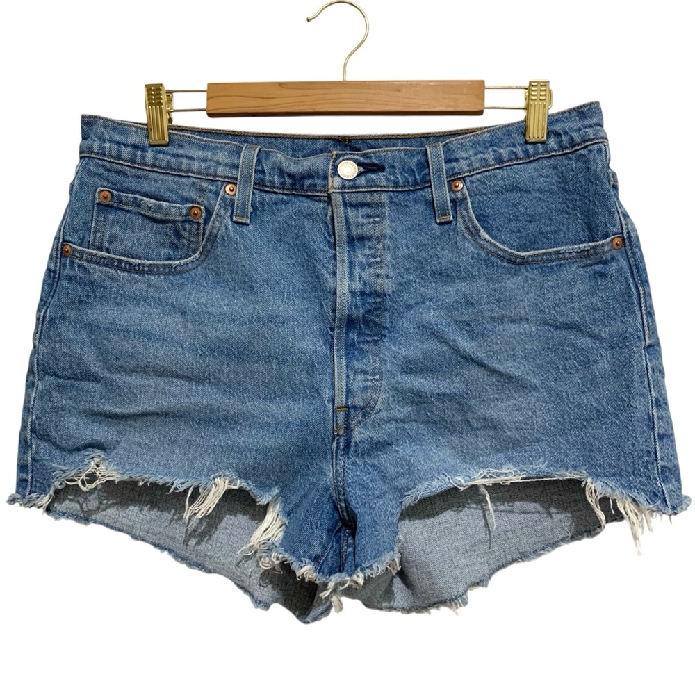 Levi’s 501 Women’s Denim Cut Off Jeans Shorts High Rise Button Fly Size 33W L